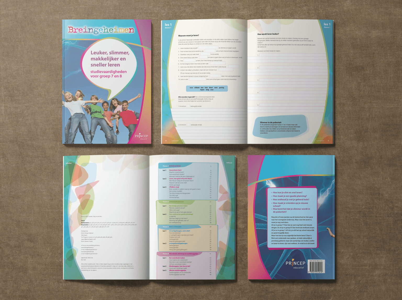Grafisch ontwerp onderwijsboeken voor educatieve uitgeverij door Kasia Nu