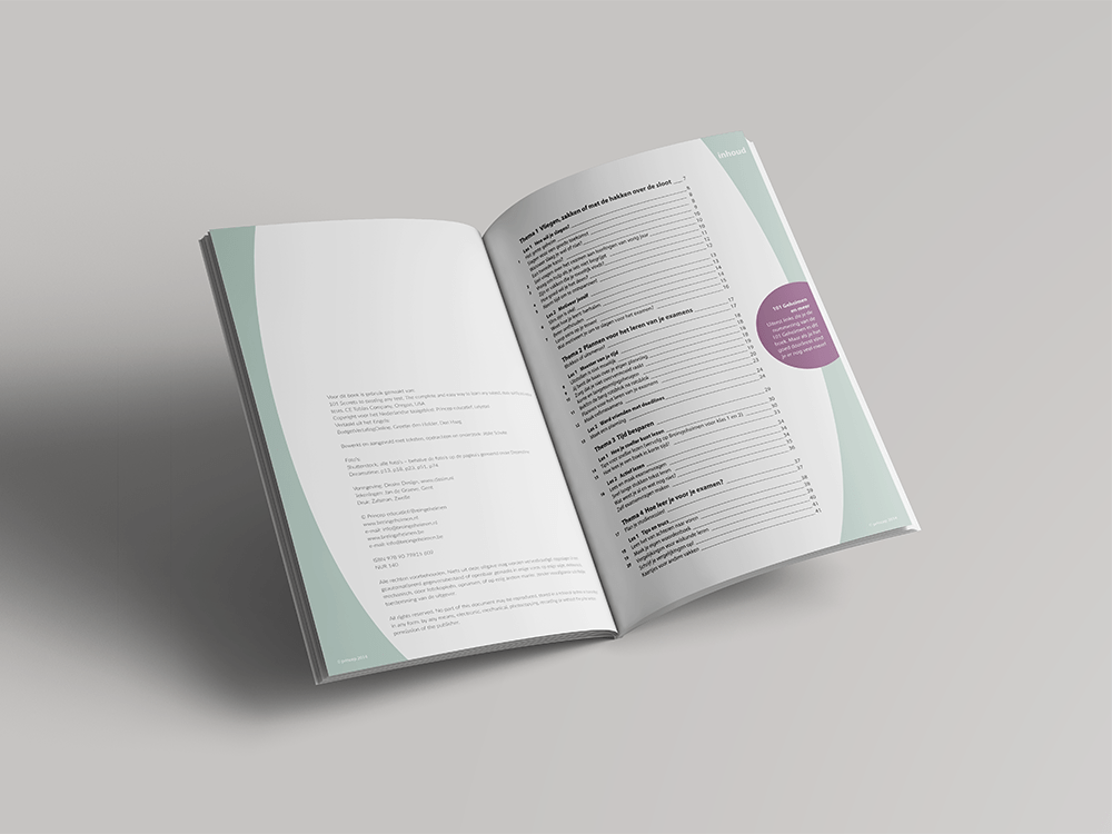 examenboek inhoudsopgave ontwerp door kasia nu